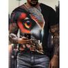 Men's Owl Graphic Print T Shirt Fashion Short Sleeve Crew Neck 3D Digital Printed T-Shirt Novelty Oversized T Shirts Men Tops