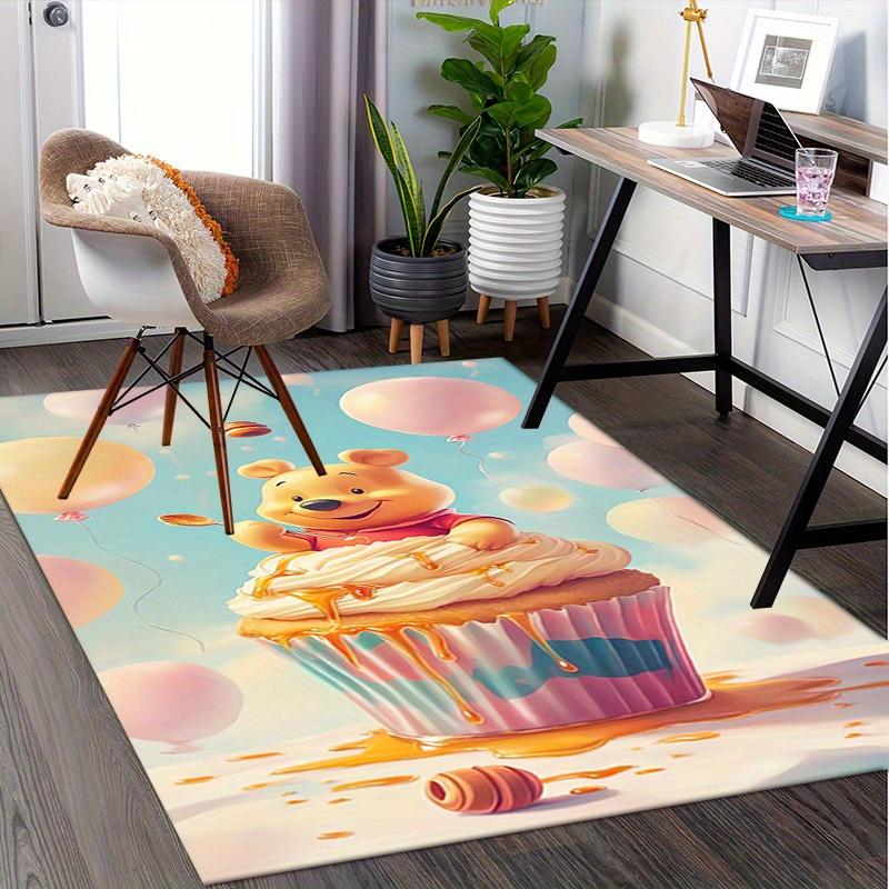 1pcWinnie the Pooh Cupcake Balloons Honey Office Carpet Under Chair Rug Gift Home Decoration Mat for Room Decorative Area Rugs Non