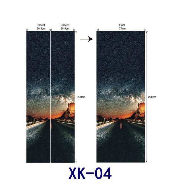 Самоклеящиеся наклейки на дверь, звездное небо, пейзаж, обои, художественные фрески, декор для двери, спальни, детской комнаты, плакат, пилка и палка