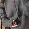 Новый маленький и милый кожаный кошелек-монетница, подвеска на шею, цепочка для свитера, длинная сумка для хранения, аксессуары, чехол для наушников для женщин