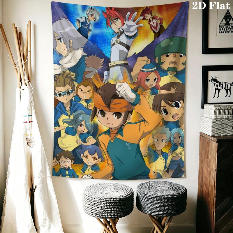 Inazuma Eleven Soccer 5 Wall Tapestry Aesthetic Wall Hanging Printed Fabric Blanket Decorative Tapestries for Bedroom Living Room Home Decor