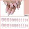 Wearing Nail Art Patch Finished Short Ballet Nail Pink Simple Gradient Color Fake Nail Gradient