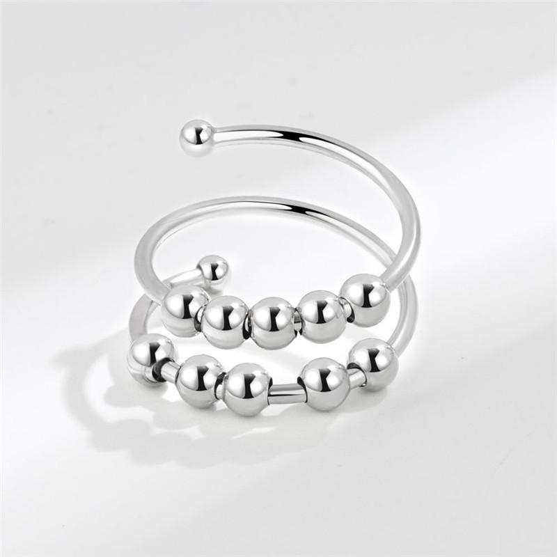 SMJEL Luxury Anti Anxiety Relaxing Women Ring Crystal Flower Dragonfly Butterfly Rings Rotating Fidget Spinner Ring Girl Wedding