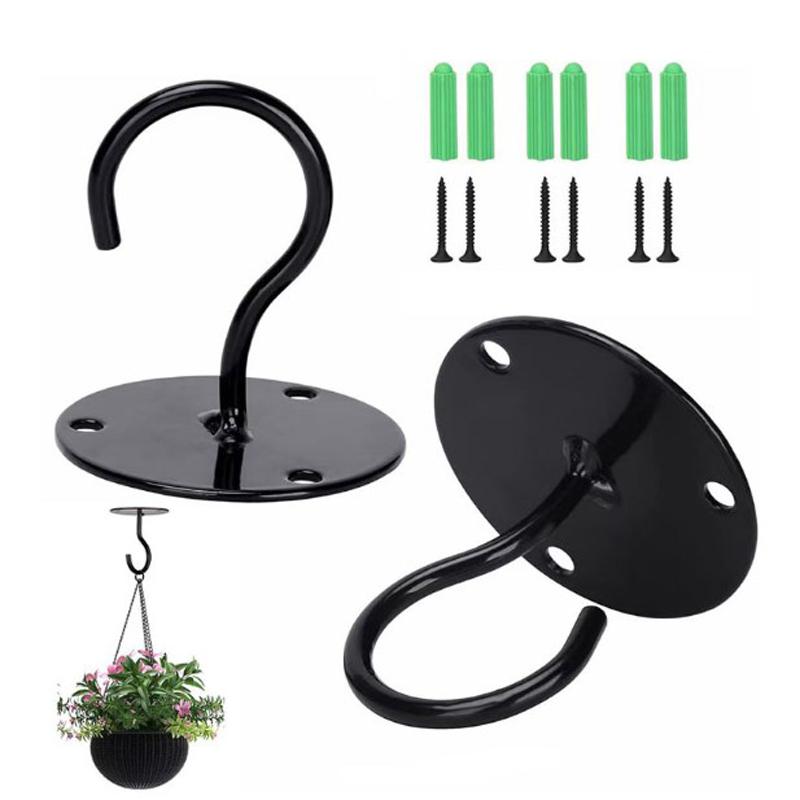 2шт металлические подвесные корзины кронштейны садовые растения вешалка крючок настенный декор