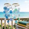 Wind Chime for Outside Ocean Theme Hanging Butterfly Windchime with Round Shells for Patio Garden Decor Gifts for Women Mom Wife