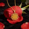 Hollow Peony Gold Pendant Necklace for Women, Simple High-End Peony Choker Chain, Versatile Daily Wear Sweater Chain
