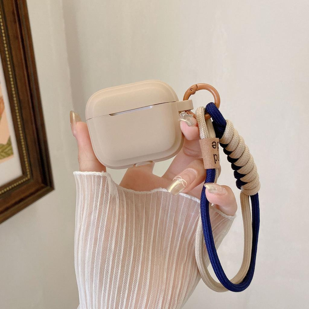 Простой однотонный осенне-зимний защитный чехол для AirPods 1 pro1 Bluetooth 1/1 поколения, чехол для наушников, портативная веревка