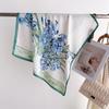 Blue Rhyme Flower Shadow Printed Silk Scarf Square Scarf High-End Shawl Versatile Neck Small Square Scarf Headscarf