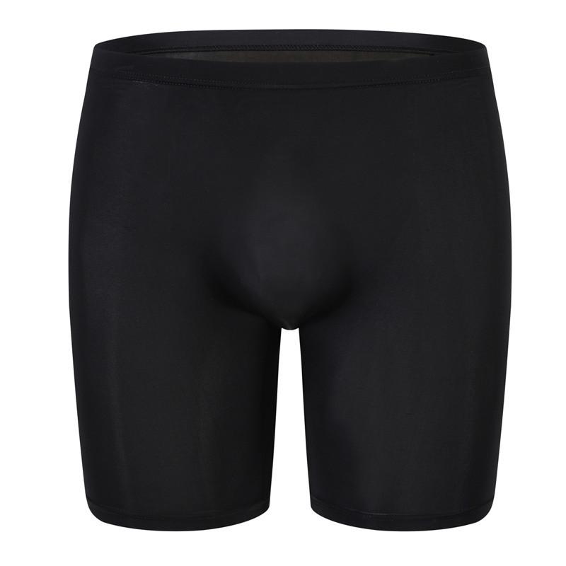 Мужские боксеры из ледяного шелка - однотонное прозрачное нижнее белье.