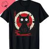 Kawaii Cat Japanese Black Anime Cat T Shirt T-Shirt Kawaii Clothes Shirts for Women Tops Graphic T Shirts Camisetas