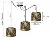 Ceiling hanging lamp with spider pattern lampshade, gold