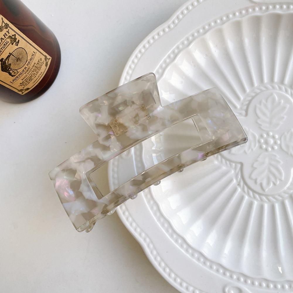 French Style Acetic Acid Hair Clip Colorful Shark Clip Rectangular Hollow Hair Claw  Female