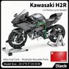 1/9 Kawasaki H2R Ninja с распыленным сплавом Модель мотоцикла Игрушка Коллекция транспортных средств Звук и свет Внедорожный мотоцикл Игрушки Машина