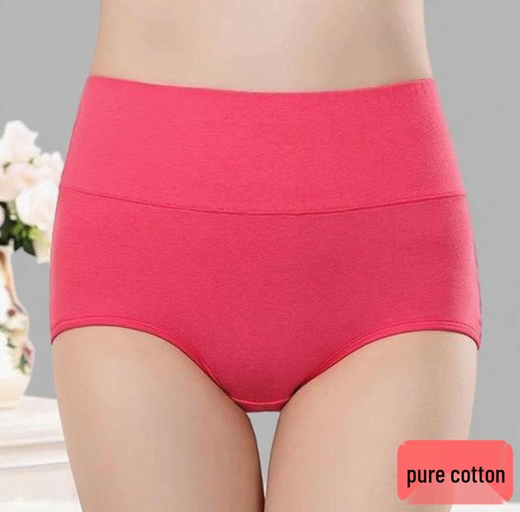 Women's Seamless Cotton High-Waisted Tummy Control Triangle Panties