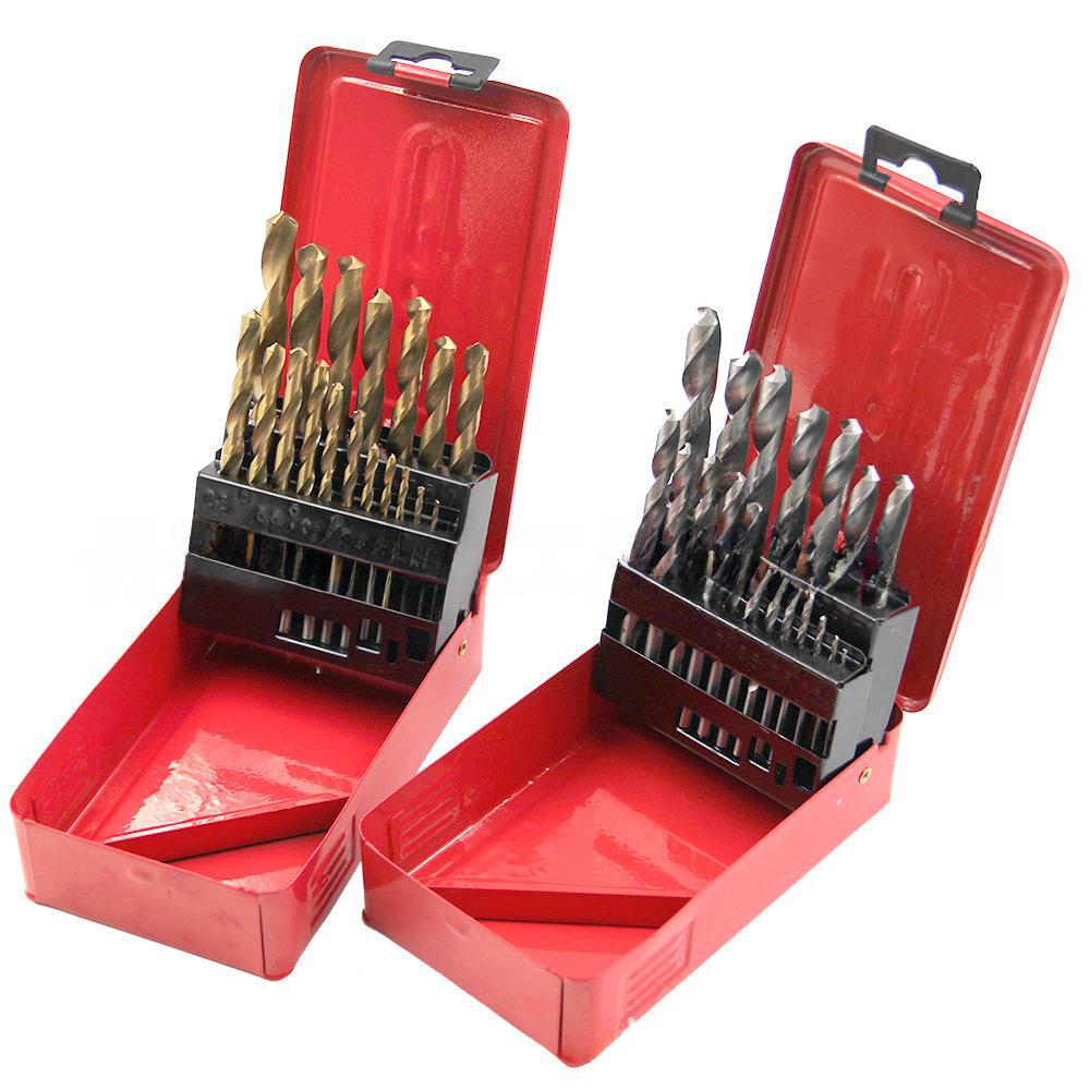 Twist Titaniumcoated Highspeed Steel Drill Bit Set For Electric Drills Straight Handle White Drill Cutting Tool For Diy Woodworking