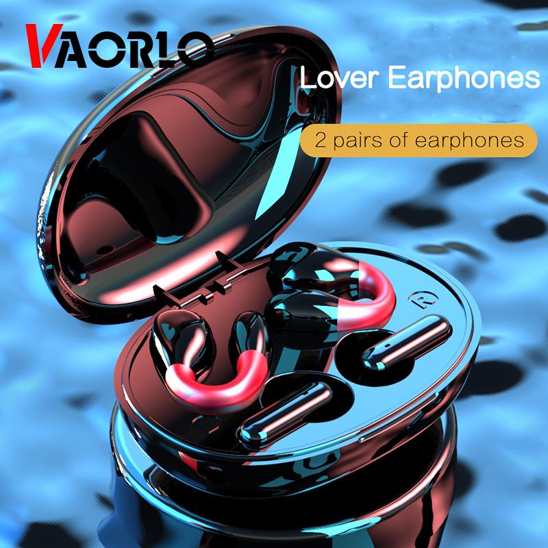 VAORLO Lover Wireless Earphones 2 Pairs Of Headset Ear-Clip Painless Wear In-Ear Earbuds Noise Cancel Waterproof Headphone HiFi Stereo