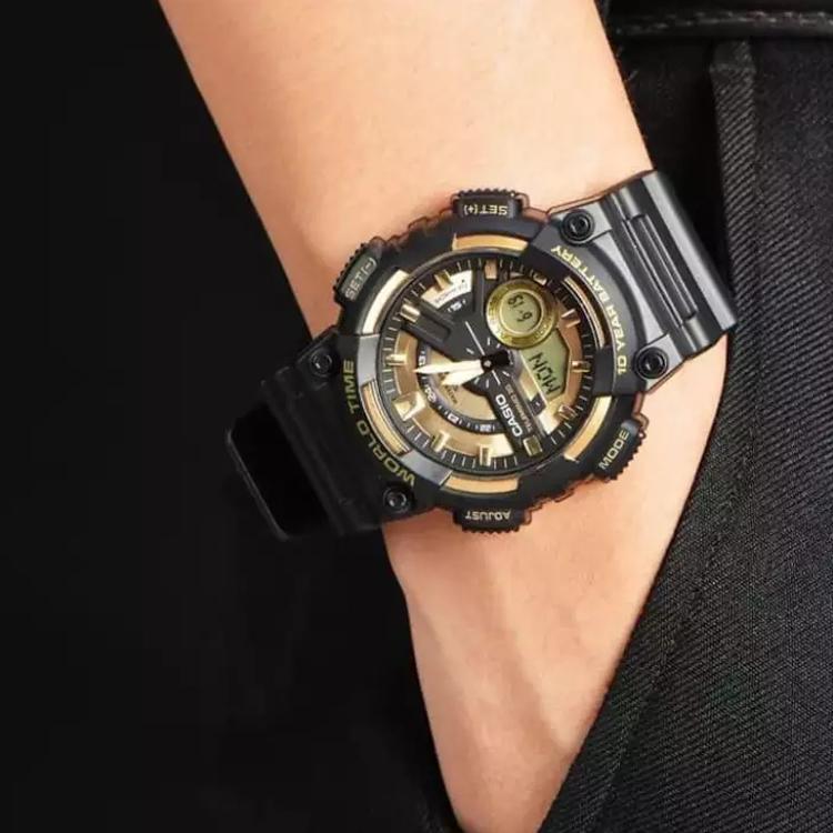 Casio Унисекс Серия Парных Наручных Часов Черные Часы AEQ-110BW-9A+GMA-S110MP-4A1