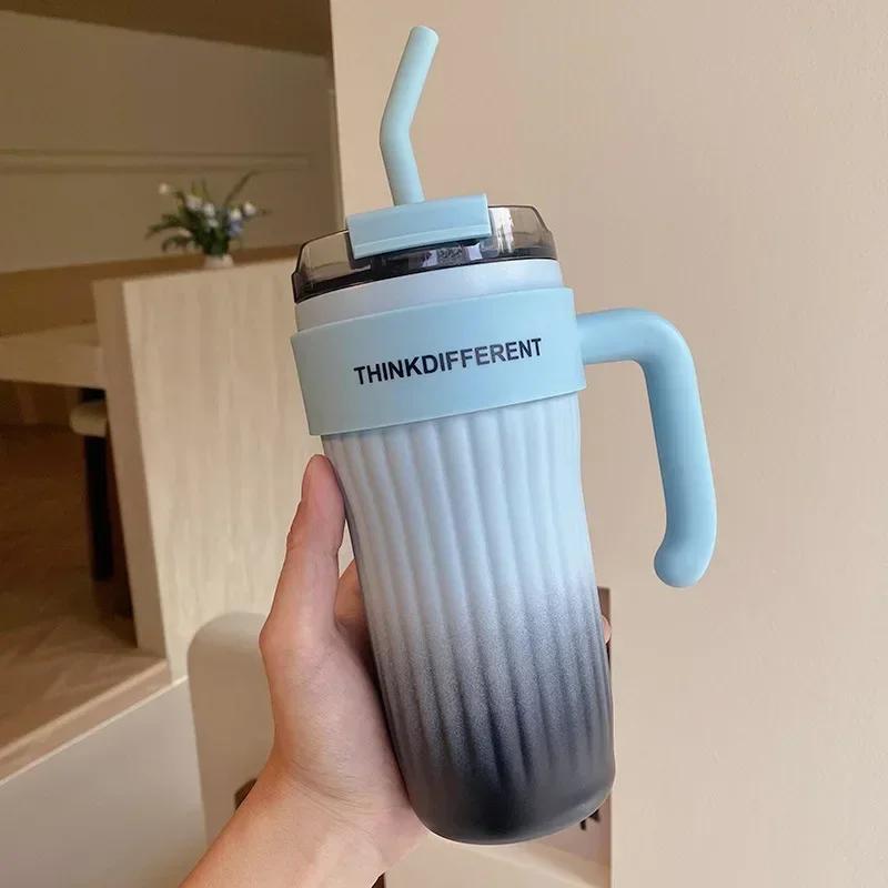 860 мл кофейная чашка термос для воды с соломинкой из нержавеющей стали автомобильная термокружка сохраняет холод и тепло термос