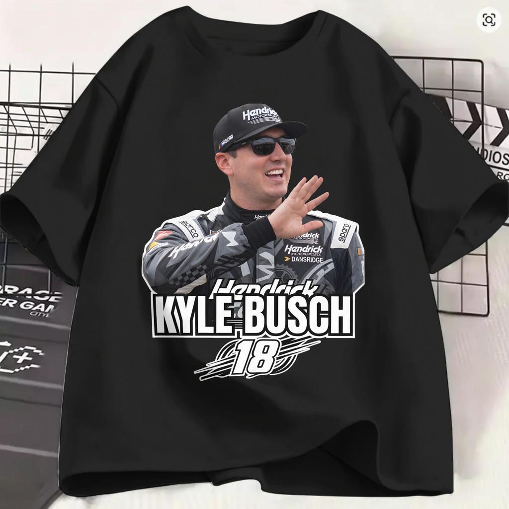 Kyle Busch T Shirts Unisexs 100 Cotton Vintage Tshirts Round Neck Tee Shirt Short Sleeve Clothing 4xl 5xl