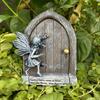 Cute Miniature Fairy Garden Door For Trees Statues House Face Art Gnome Yard Elf Fairy Accessories Garden Statues Decor