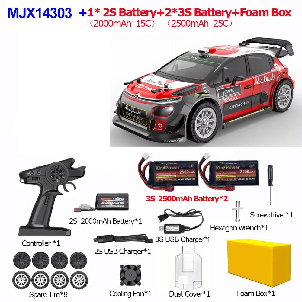 1/14 Mjx 14303 RC Дрифт-машина 2.4G Высокоскоростной Дрифт-ралли Грузовик Hyper Go Бесколлекторный 4WD Внедорожник RC Машинки Для Взрослых Для Детей Игрушки