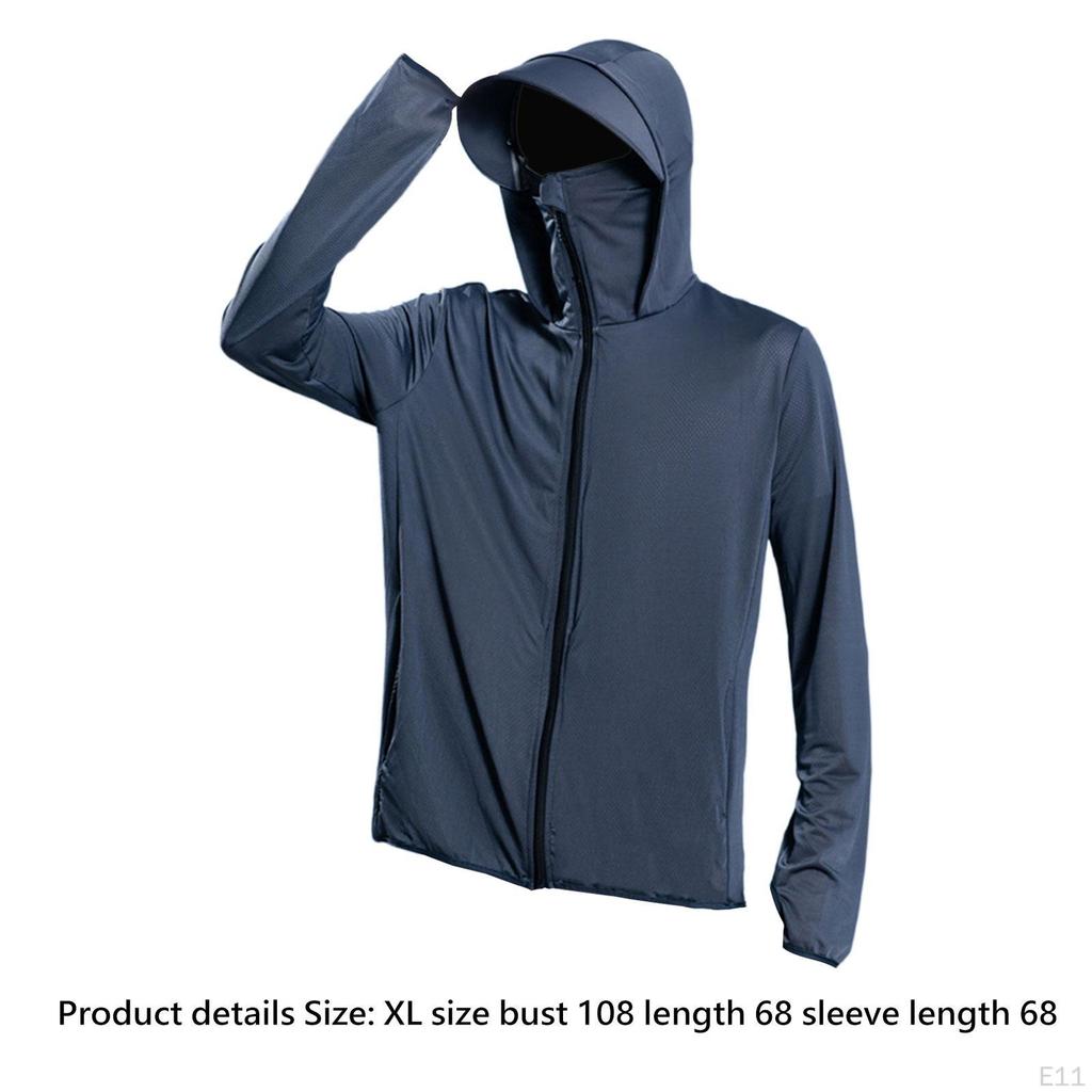 Мужская рубашка с капюшоном и защитой от солнца, охлаждающая мягкая со съемным козырьком, летняя толстовка с капюшоном для рока