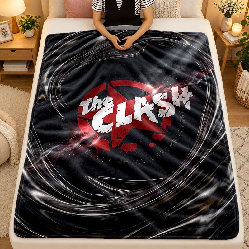 Flannel BlanketThe Clash Warm Soft Throw Blanket for Indoor Sofa Bed Living Room Use