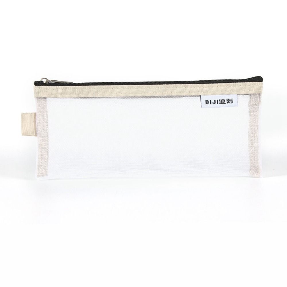 Zipper Pouch Small Wallet Grid Pencil Bag Mesh Storage Bags Stationery Bag Transparent File Bag