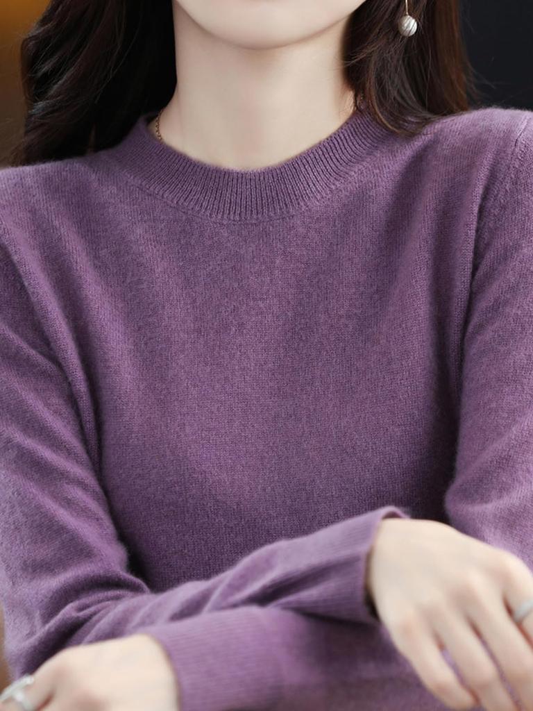 Мягкий на ощупь мягкий круглый длинный рукав свободный повседневный маленький акула вокруг корейский [Luxe Relax] женский трикотаж, пуловер, осень, шея, топ, дизайн, мода, одежда,