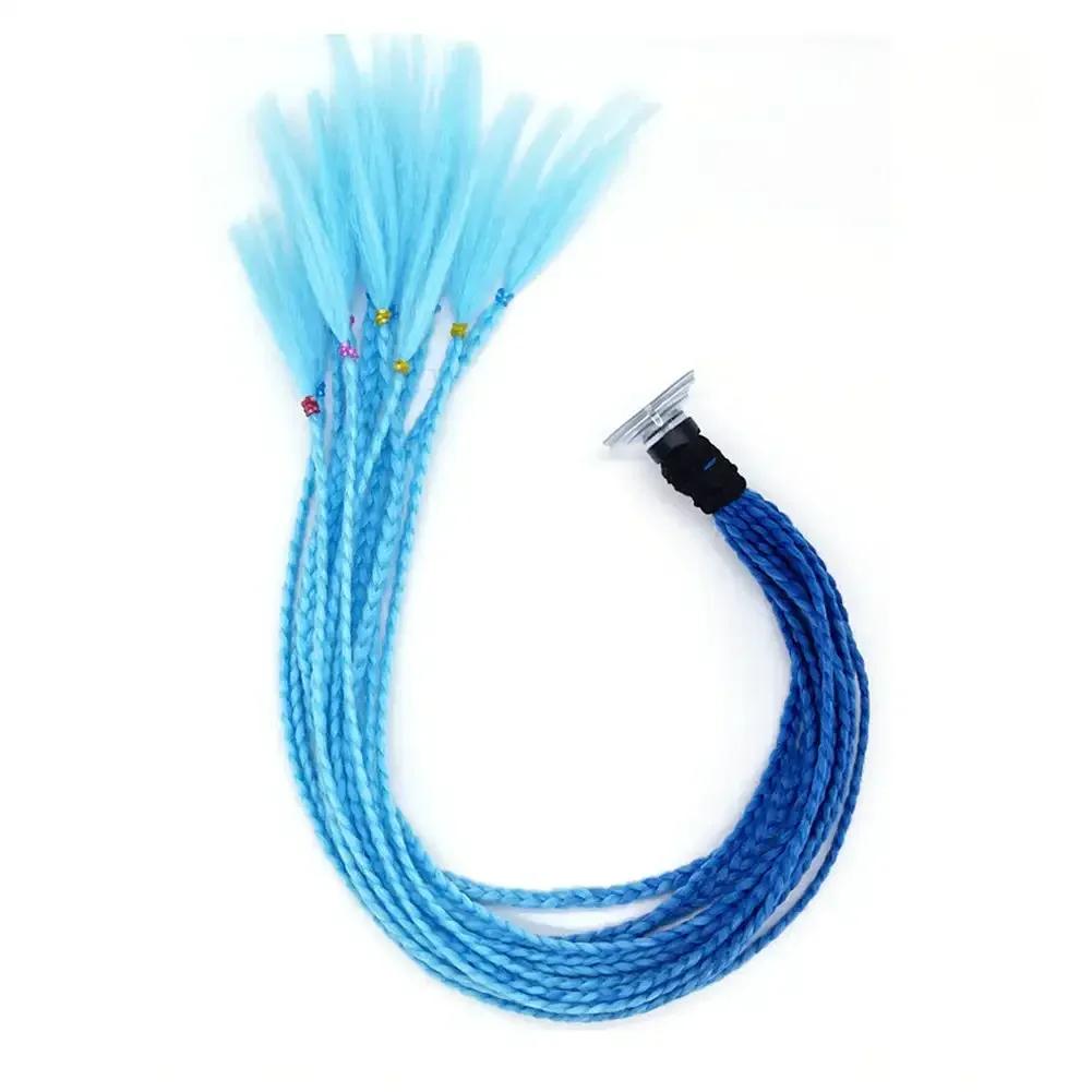 Дреды для шлема, косички для мотоцикла, грязная косичка, градиентная синтетическая косичка с присоской