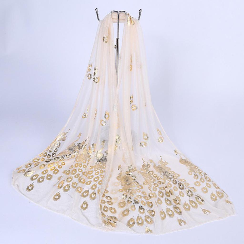 Women Peacock Scarf Long Soft Spring Autumn Wrap Twelve Colors Beach Shawl