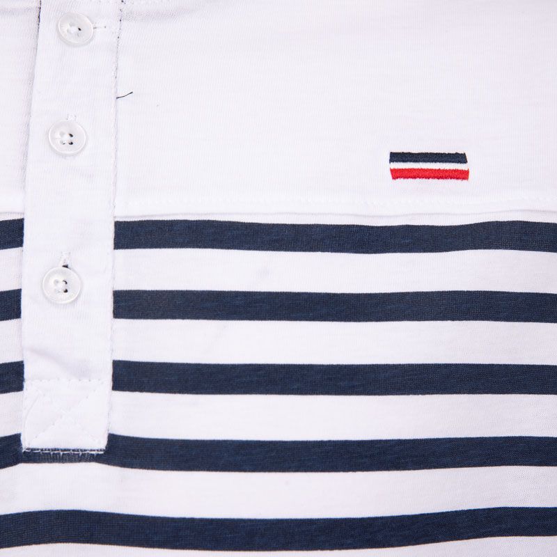 BLAGGIO Men's Murphy Striped T-Shirt with Button-Down Collar