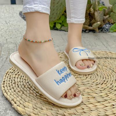 Модные корейские женские тапочки Вышитые парные тапочки Бесшумные тканевые Домашние хлопковые швабры 43 Большой размер Швабра для пола Домашние шлепанцы