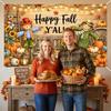 Happy Fall Banner Backdrop for Fall Party Decorations 5.9×3.6ft