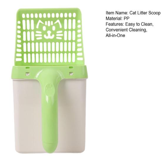 Совок для кошачьего наполнителя с держателем для пакетов, сетка для кошачьего туалета без мусора с пакетами для сменного наполнителя, лопатка для кошачьих фекалий, защищающая от просыпания, для легкой уборки одной рукой