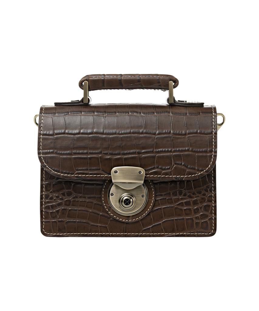 Brogue And Morrow Croco Nemo Bag (Chocolate)