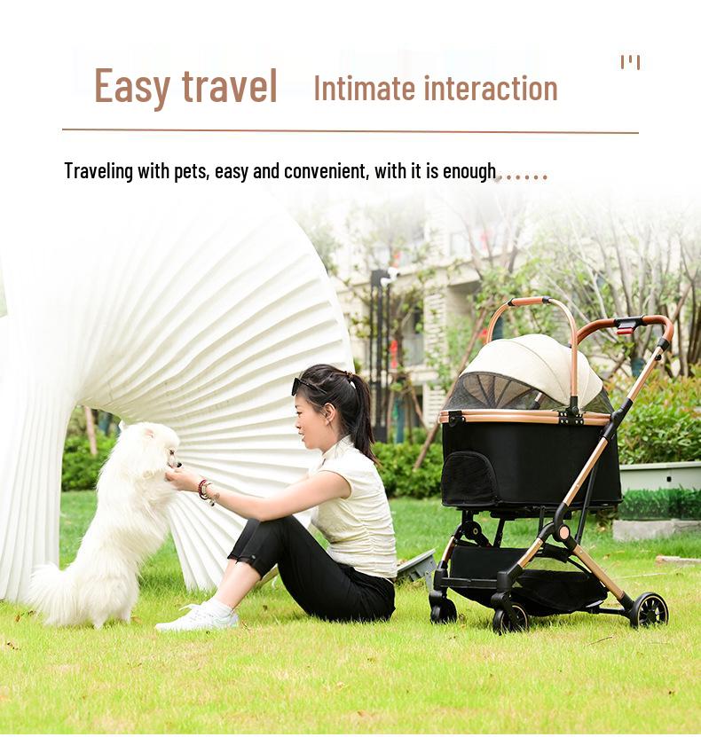 Lightweight Pet Stroller: Foldable, Detachable for Small Dogs & Cats - Ideal for Outdoor Use