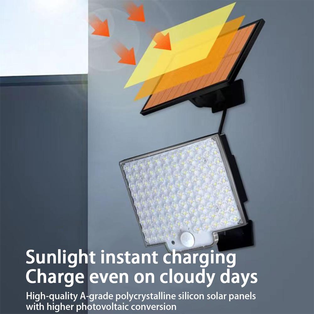 106LED сплит солнечный светильник уличный водонепроницаемый с датчиком движения прожектор пульт дистанционного управления 3 режима для патио гаража заднего двора