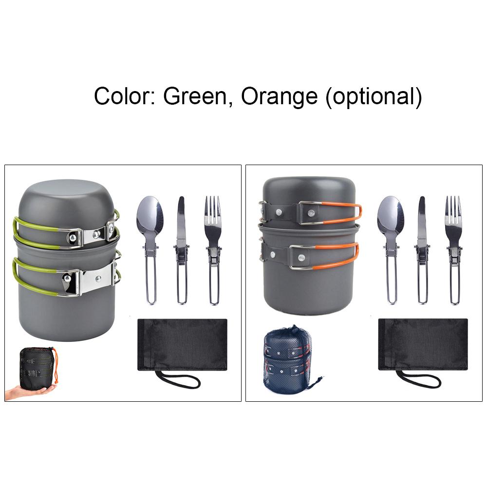 Ultralight Camping Cookware Utensils outdoor tableware set Hiking Picnic Backpacking Camping Tableware Pot Pan 1