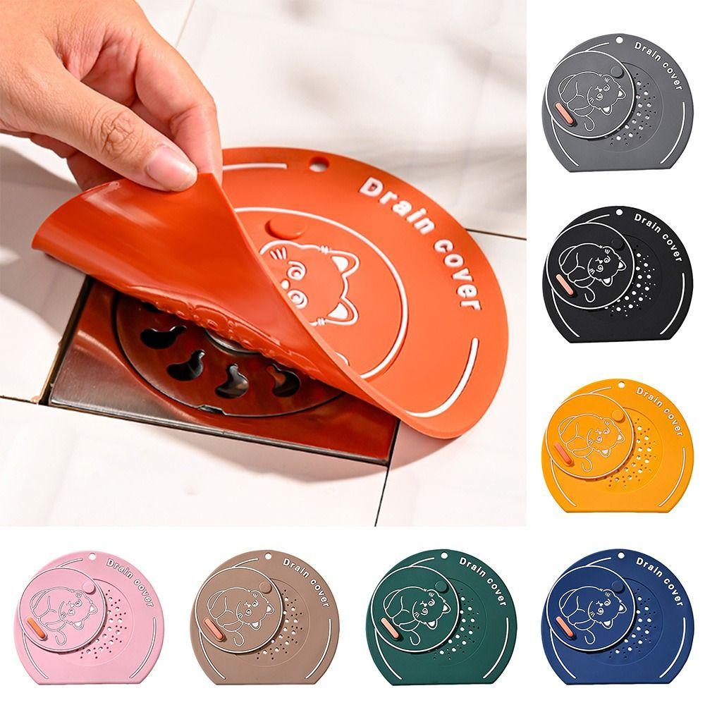 Silicone Floor Drain Mat Anti Odor Kitchen Sink Seal Mat for Bathroom Hair Collection