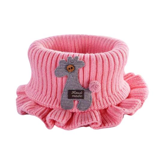 Детский теплый шарф с рисунком из мультфильмов, вязаный зимний шарф с оборками, утолщенный, для мальчиков