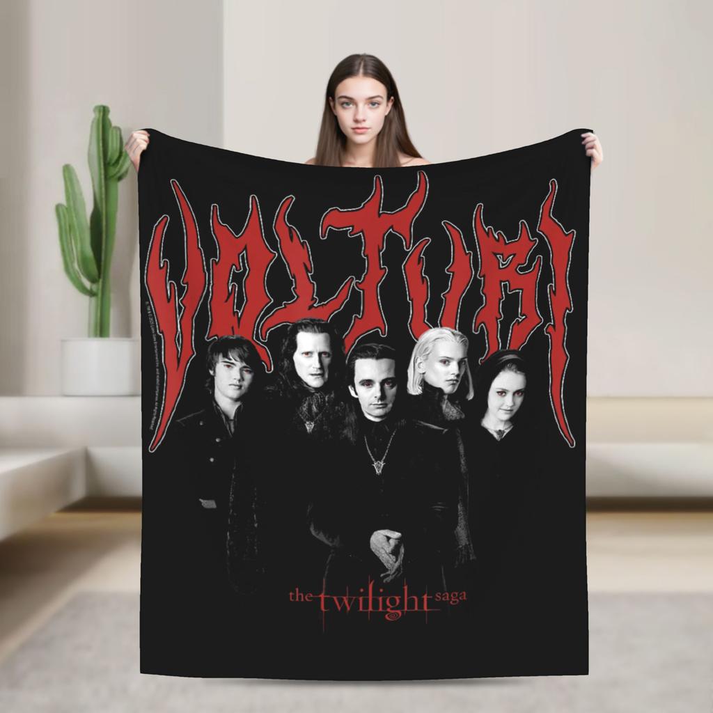 Twilight Saga Jacob Wolf Moon Loca Velvet Throw Fashion Blankets Retro Movie for Home Knitted Fashion Blanket Car Lightweight Portable Quilt