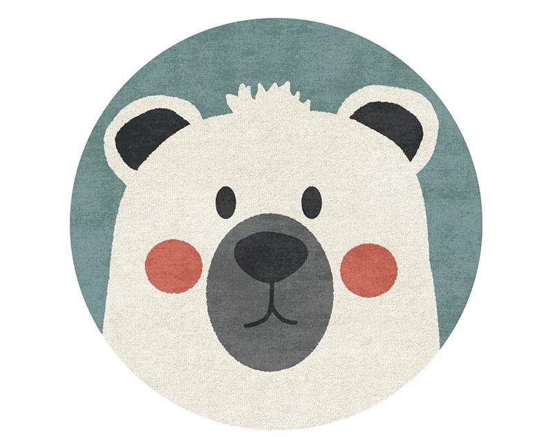 Мультяшные ковры для гостиной, милый декор для спальни, круглые коврики, нескользящий напольный коврик для стула, прикроватный ковер для детской комнаты, ковер для кабинета