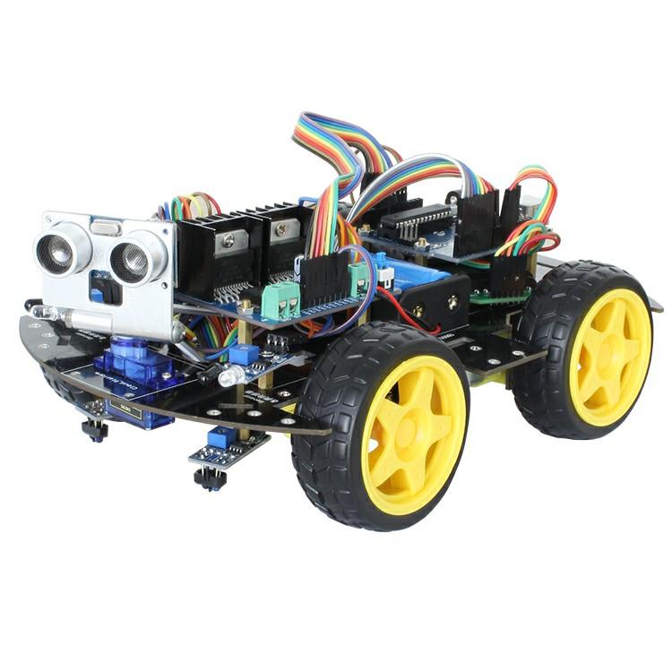 Arduino Комплект Умной Машинки Следование Линии Ультразвуковое Обнаружение Препятствий Набор Робота Мейкера 4WD
