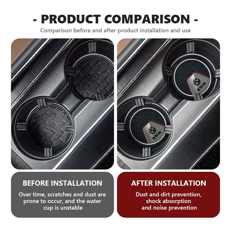 DLCP9 2Pcs Auto Cup Holder Anti-Slip Mat Car Interior Accessories For BMW X1 X2 X3 X4 X5 X6 F49 F39 F25 G01 F16 G06 G07 F25 F30