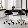 Rolling Stool with Backrest 57-72 cm Height-Adjustable Swivel Stool for Office Salon Massage