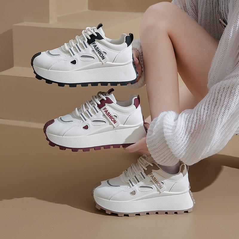 Новые папины кроссовки женские осенние студенческие спортивные беговые повседневные туфли на платформе с увеличением высоты