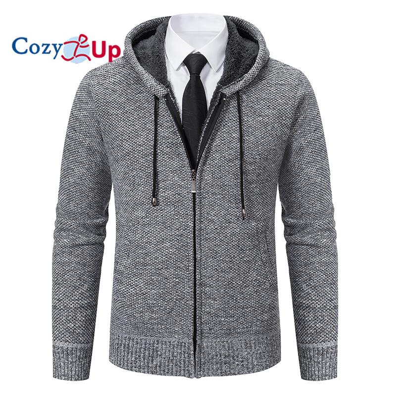 Cozy Up мужской зимний свитер пальто кардиган свитер с капюшоном плюс бархат повседневный утолщенный
