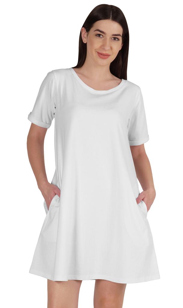 Inkmeso Платье-халат с карманами, летняя хлопковая туника, футболка, платье для женщин