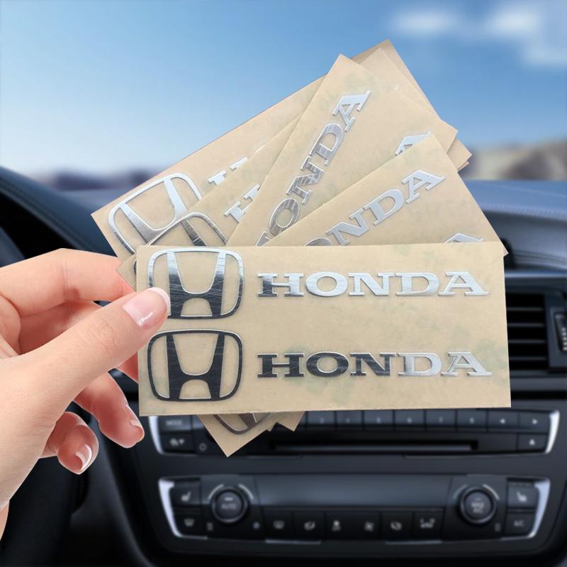 AAAMC1 2/5/10PCS Car Metal Creative Sticker Interior Decoration Stickers for Honda Mugen Power Civic Accord CRV Jazz VTEC CBR Accessory